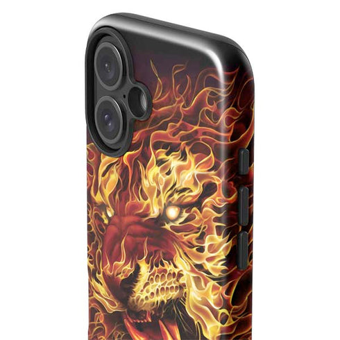 Fire Tiger by Tom Wood iPhone 16 Plus Impact Case